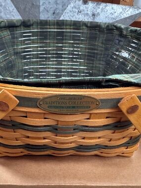 Longaberger Traditions 1996 Community Basket w Protector & Liner Org Box